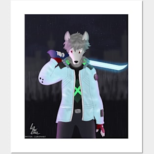 Cyberpunk Wolf Posters and Art